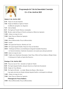 Programação de 12 e 13 de Abril de 2025
